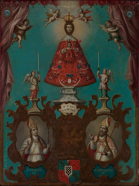 Nicolás Enríquez - The Virgin of El Camino with St. Fermín and, Poster Print Wall Art