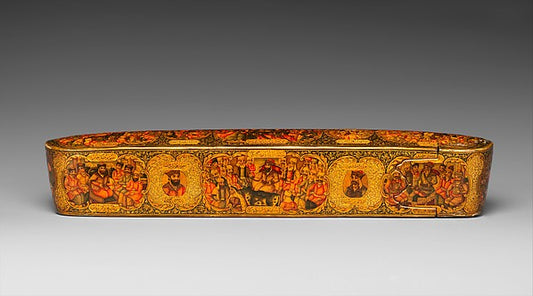 :Lacquer Pen Box with Royal Audience Scenes c1870–90-16x12"(A3) Poster