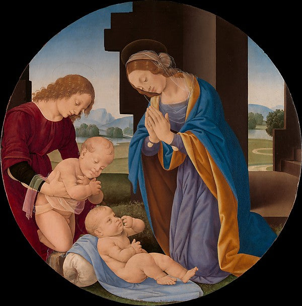 Lorenzo di Credi:Madonna Adoring the Child with the Infant S-16x12"(A3) Poster