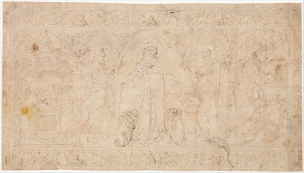 Attributed to Lorenzo Veneziano:Design for an Antependium: T-16x12"(A3) Poster