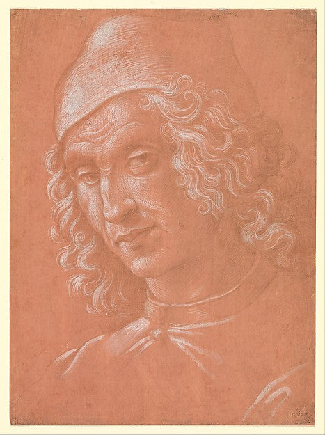 Circle of Domenico Ghirlandaio:Head of a Man Wearing a Cap c-16x12"(A3) Poster