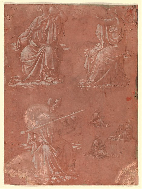 Circle of Lorenzo Monaco  c1370–1425 Florence ):Three Virtue-16x12"(A3) Poster