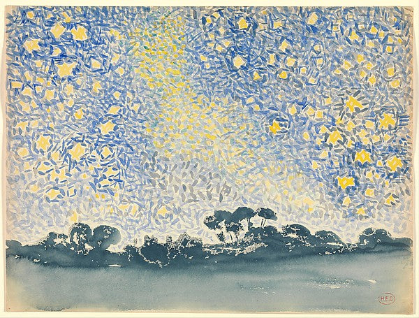 Henri-Edmond Cross:Landscape with Stars c1905–1908-16x12"(A3) Poster