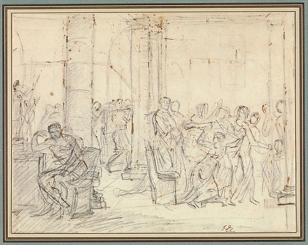 Jacques Louis David:Study for The Lictors Bringing Brutus th-16x12"(A3) Poster