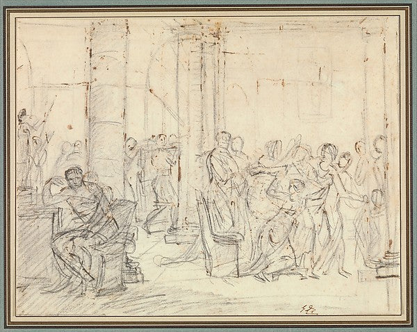 Jacques Louis David:Study for The Lictors Bringing Brutus th-16x12