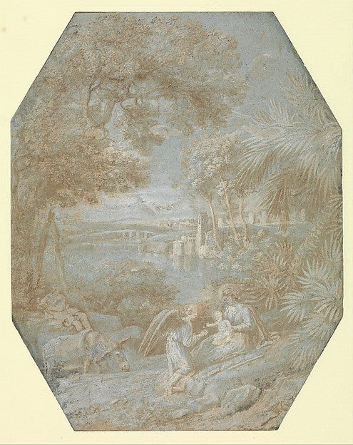 Claude Lorrain:Landscape with the Rest on the Flight into Eg-16x12"(A3) Poster