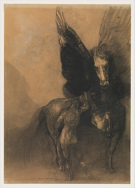 Odilon Redon:Pegasus and Bellerophon c1888-16x12"(A3) Poster