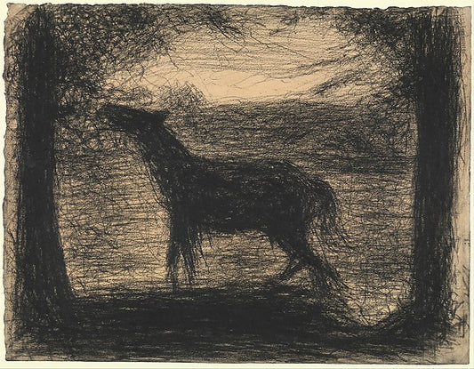 Georges Seurat:Foal [also called "The Colt"] 1882–83-16x12"(A3) Poster