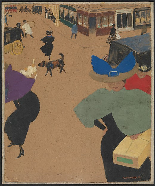 Félix Vallotton:Street Scene in Paris 1895-16x12"(A3) Poster