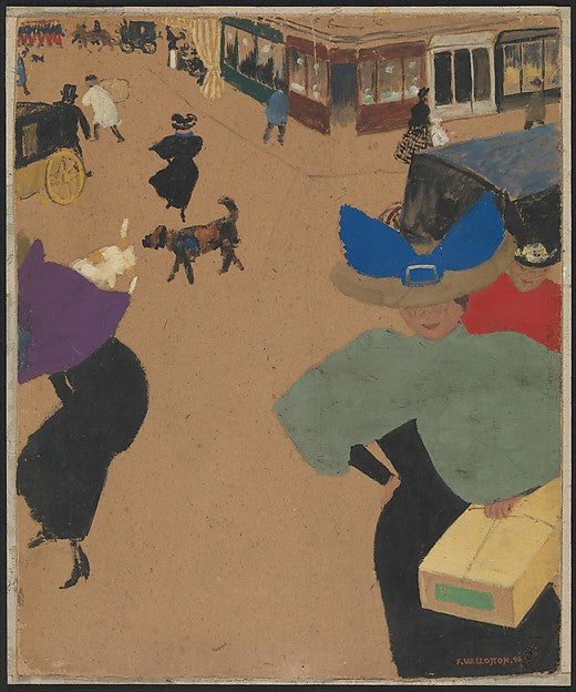 Félix Vallotton:Street Scene in Paris 1895-16x12