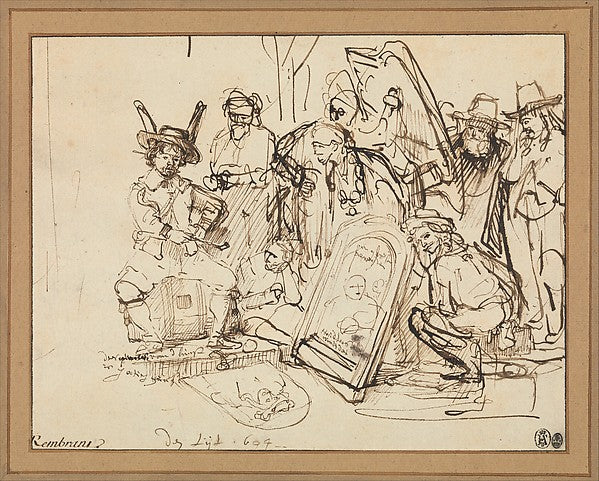 Rembrandt:Satire on Art Criticism 1644-16x12"(A3) Poster