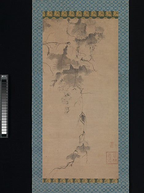 ,Cicada on a Grapevine late 14th cent-Bokurin Guan,16x12