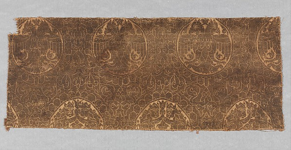 :Textile Fragment with Double-Headed Eagles and Facing Lions-16x12"(A3) Poster
