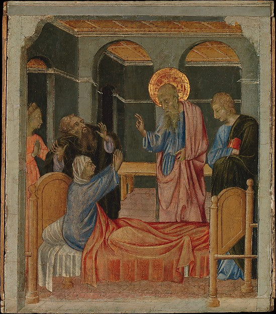 Giovanni di Paolo:Saint John the Evangelist Raises Drusiana -16x12"(A3) Poster