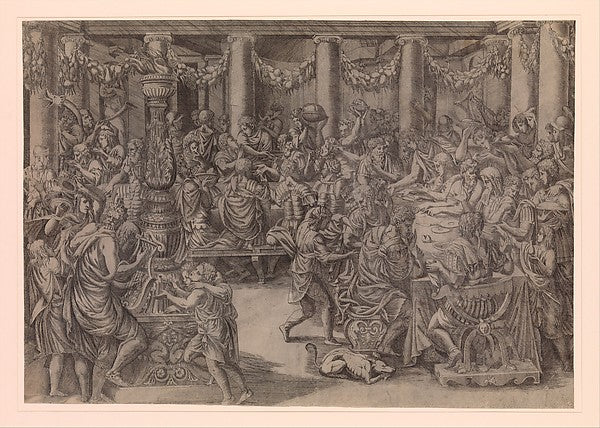 Banquet of Scipio 1543-Antonio Fantuzzi, after Giulio Romano,  Poster Print Wall Art