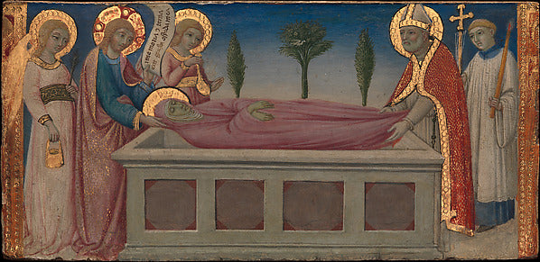 Sano di Pietro:The Burial of Saint Martha c1460–70-16x12"(A3) Poster