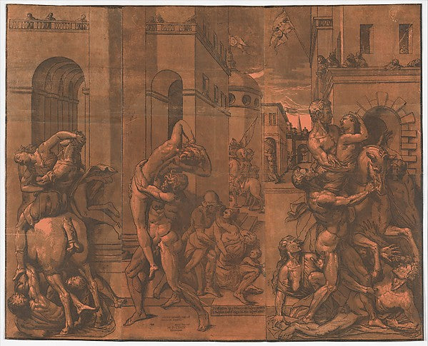 The Rape of the Sabines 1585-Andrea Andreani,After a bronze p, Poster Print