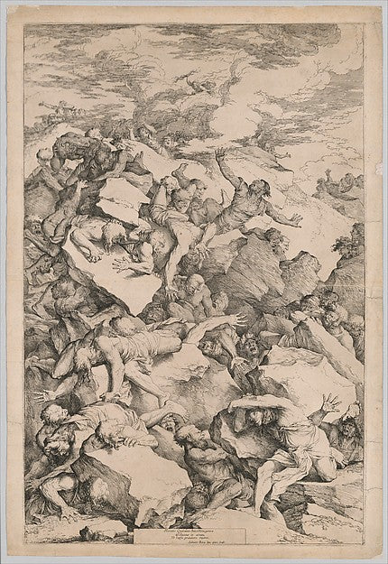 The Fall of the Giants 1663-Salvator Rosa 1615–1673 Rome), Poster Prin ...