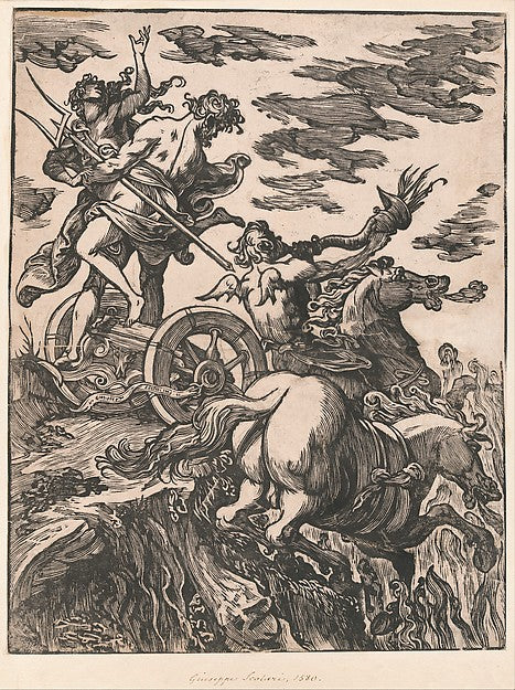 Rape of Persephone with Pluto on horseback at right 1590–1607-,  Poster Print Wall Art