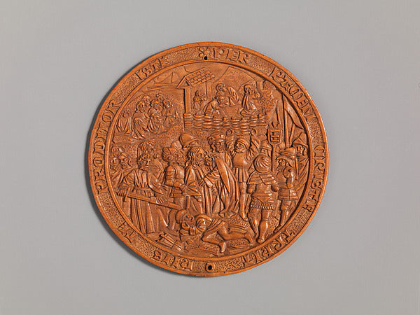 :Medallion with the Betrayal of Jesus early 16th century-16x12