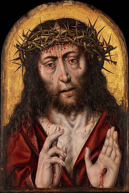 Workshop of Aelbert Bouts:The Man of Sorrows c1525-16x12"(A3) Poster