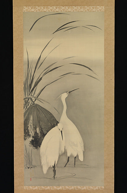 Two Egrets and Lotus 1761–1828-Sakai H?itsu,16x12"(A3)Poster