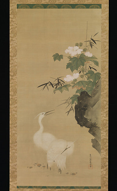 ,Egrets and Cotton Roses mid- to late 17th cent-Tos,16x12"(A3)Poster