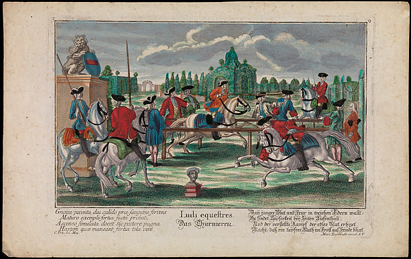 Martin Engelbrecht - Ludi equestres. Das Thurnieren c1730, Poster Print Wall Art
