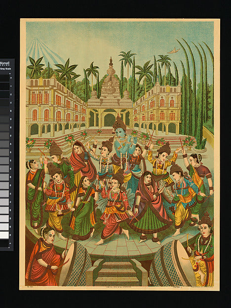 Krishna and Gopis c1880–1900,16x12