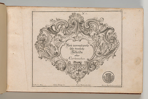 After Johannes Rumpp:Design for a Cartouche Plate 1 from 'Ne-16x12"(A3) Poster