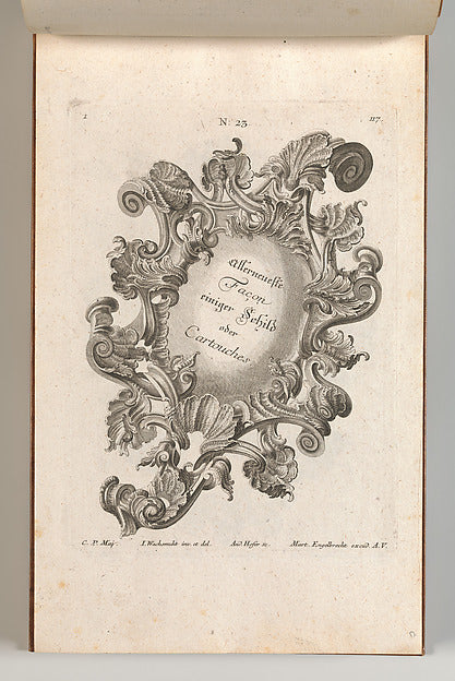 Jeremias Wachsmuth:Design for a Cartouche Plate 1 from 'Alle-16x12"(A3) Poster