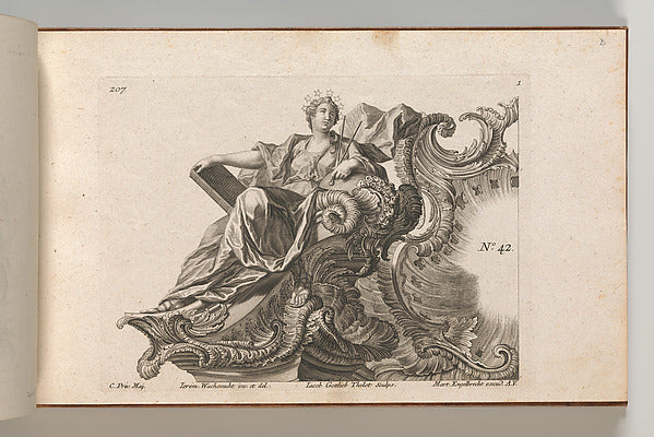 After Jeremias Wachsmuth:Design for a Rocaille Cartouche wit-16x12"(A3) Poster