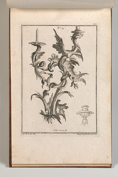 Carl Pier:Design for a Two-Armed Candelabra with a Dragon Pl-16x12"(A3) Poster