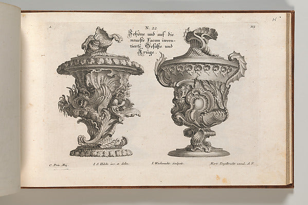 After I.S. Hildt:Designs for Two Lidded Vases Plate 1 from: -16x12"(A3) Poster