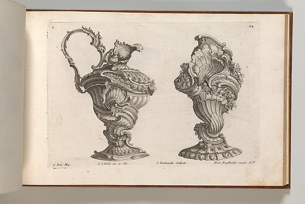 After I.S. Hildt:Designs for a Ewer and a Lidded Vase Plate -16x12"(A3) Poster
