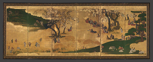 ,Cherry-Blossom and Maple-Leaf Viewing c1630s,16x12"(A3) Poster