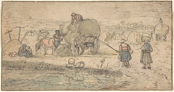 Peasants Loading Hay c1620s-Hendrick Avercamp,16x12"(A3) Poster