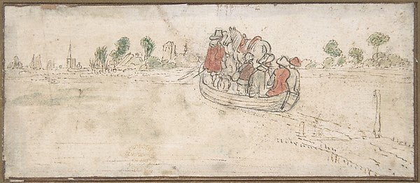 The Ferryboat 1585–1634-Hendrick Avercamp,16x12"(A3) Poster