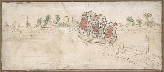 The Ferryboat 1585–1634-Hendrick Avercamp,16x12"(A3) Poster