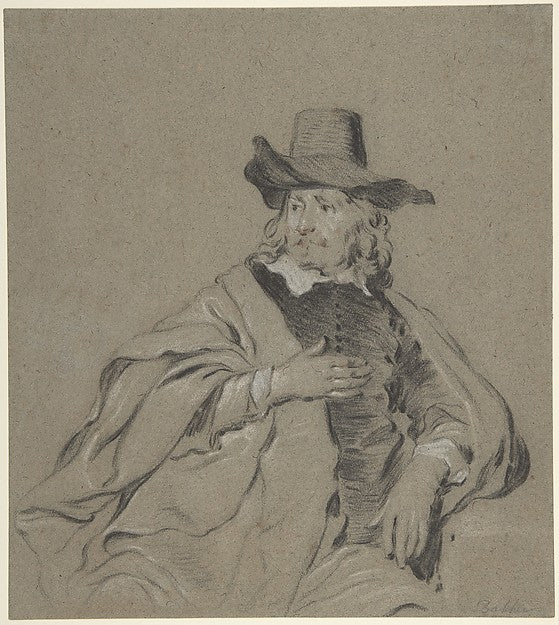 Portrait of a Man 17th cent-Jacob Backer,16x12"(A3) Poster