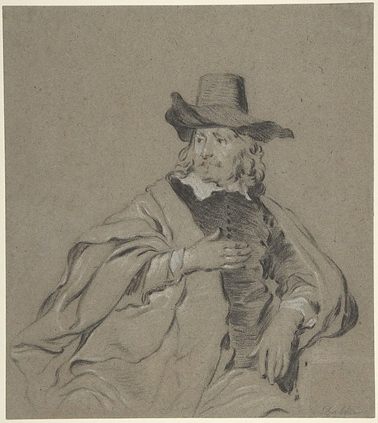 Portrait of a Man 17th cent-Jacob Backer,16x12"(A3) Poster