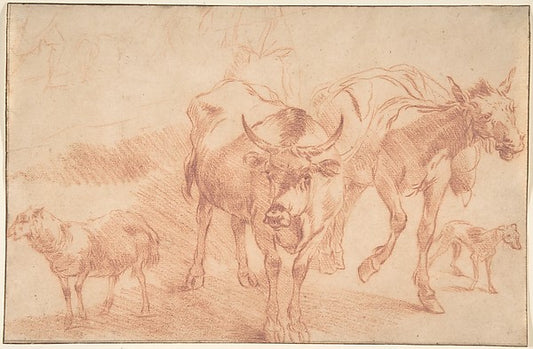 Animal Studies mid-17th–late 17th cent-Nicolaes Berchem,16x12"(A3) Poster