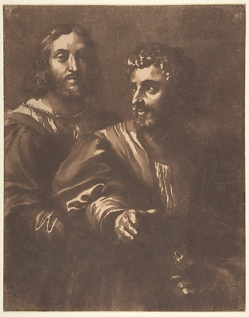 Portrait of Two Men  mid 17th cent-Jan de Bisschop, After Raph,16x12"(A3) Poster