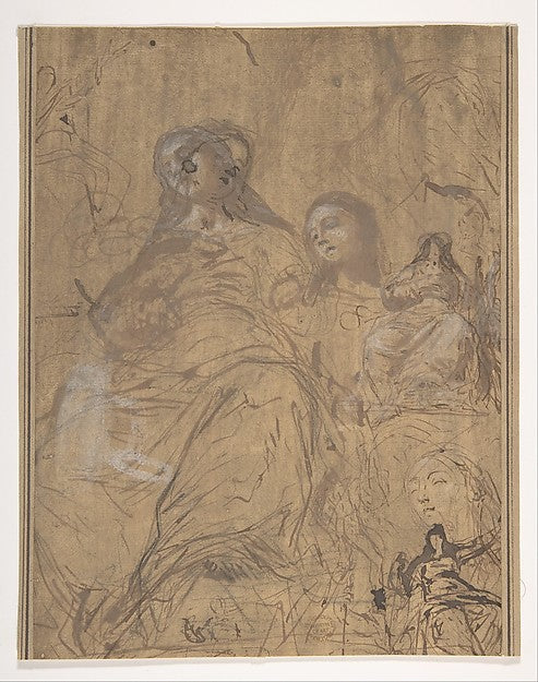 Studies for the Assumption of the Virgin 1657–60-Juan Carreño,  Poster Print Wall Art