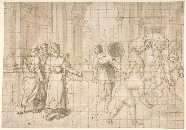 Joseph Storing Grain During the Seven Years of Plenty 1540–161,  Poster Print Wall Art