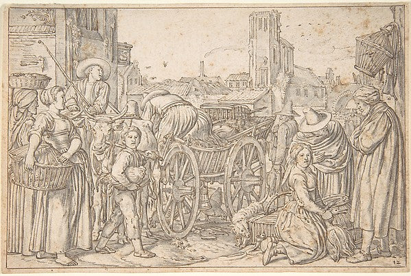 A Poultry Market in a Dutch Town 1621-Willem Pietersz. Buytewe,16x12"(A3)Poster