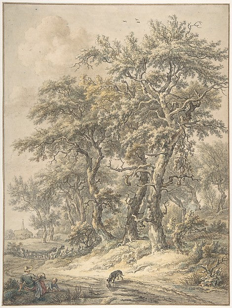 Woman and Child Sitting next to a Road 1760–1818-Egbert van Dr,  Poster Print Wall Art