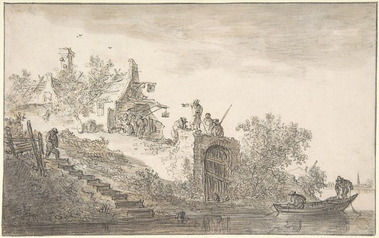 Landscape with Figures 1651-Jan van Goyen,16x12"(A3) Poster