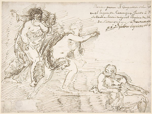 Unidentified Subject with Male Nudes at Left and Right  with a,16x12"(A3)Poster