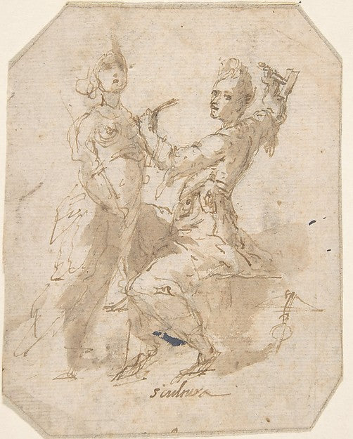 Pygmalion and Galatea 17th cent-Anonymous, Spanish, School of,  Poster Print Wall Art